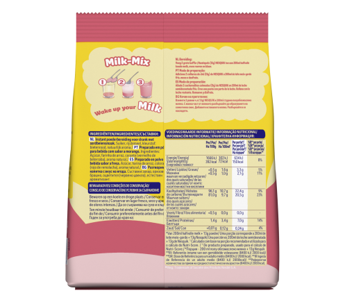 Nesquik Strawberry Aardbei achterkant